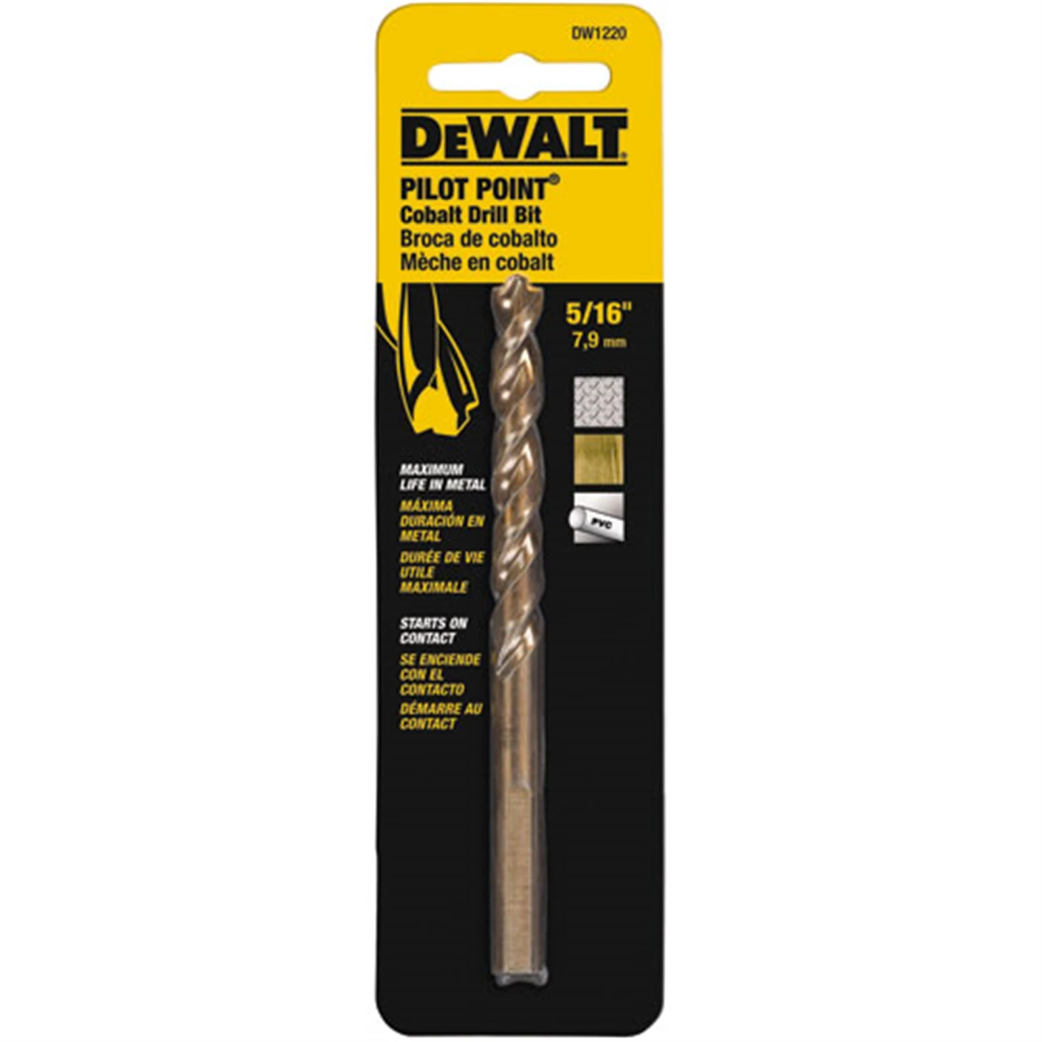 5/16" DEWALT COBALT PILOT POINT DRILL BIT 2 5/16" DEWALT COBALT PILOT POINT DRILL BIT - Image 2