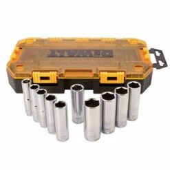 DeWALT 10 PIECE 1/2 IN DRIVE DEEP METRIC SOCKET SET