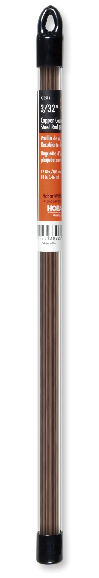 HOBART 3/32" COPPER COAT STEEL WELDING ROD 1 HOBART 3/32" COPPER COAT STEEL WELDING ROD