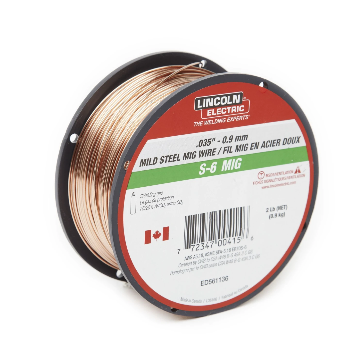 Lincoln Electric® S-6 MIG Wire 0.035 In. - 2LB Spool 2 Lincoln Electric® S-6 MIG Wire 0.035 In. - 2LB Spool - Image 2