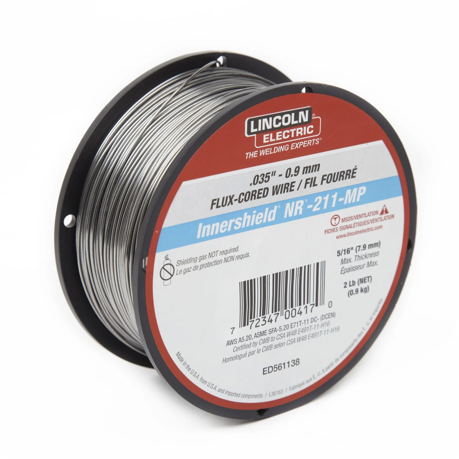 Lincoln Electric® NR211 Flux-cored Wire .035 In. - 2LB Spool 1 Lincoln Electric® NR211 Flux-cored Wire .035 In. - 2LB Spool