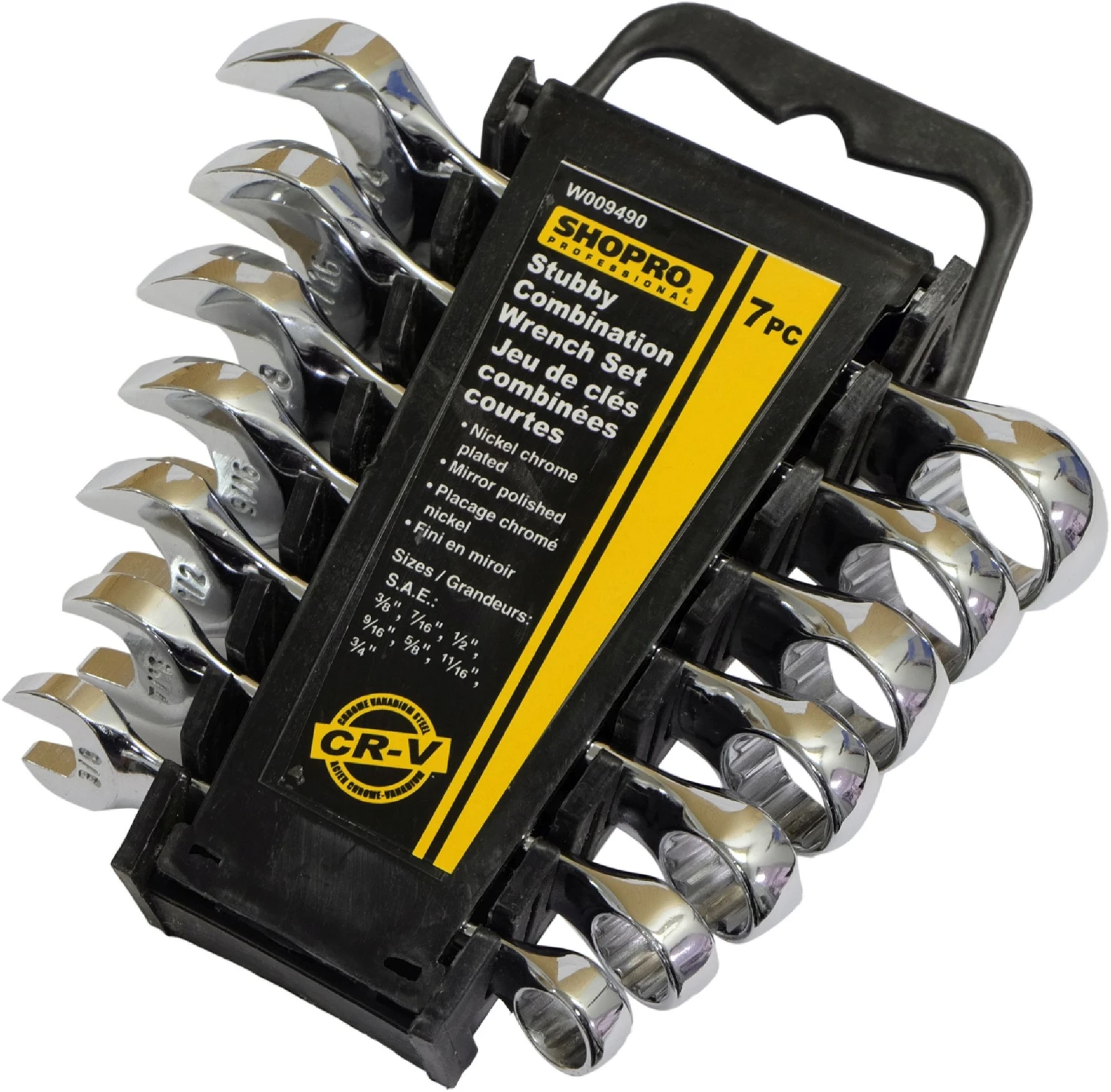 7-Piece Stubby Combination Wrench Set Sae 3/8" To 3/4" 1 7-Piece Stubby Combination Wrench Set Sae 3/8" To 3/4"