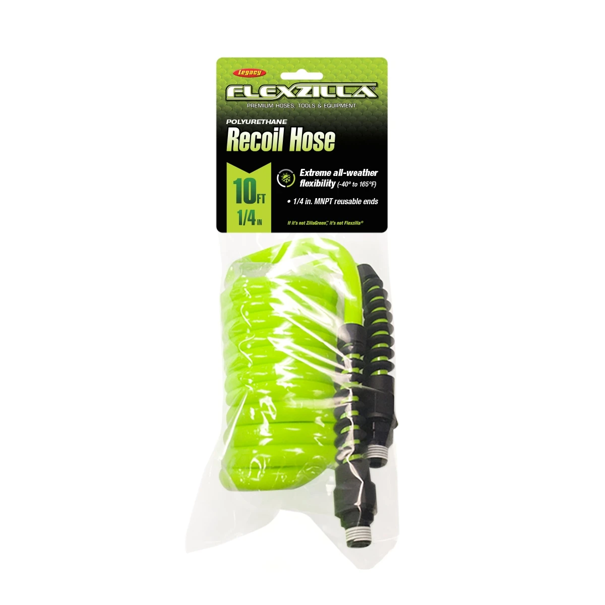 Flexzilla PU Recoil Air Hose 1/4" X 10' 1 Flexzilla PU Recoil Air Hose 1/4" X 10'