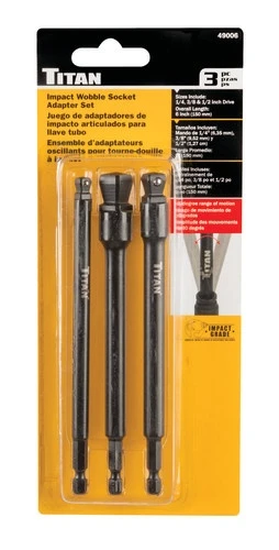 TITAN 3PC IMPACT WOBBLE SOCKET ADAPTER 2 TITAN 3PC IMPACT WOBBLE SOCKET ADAPTER - Image 2