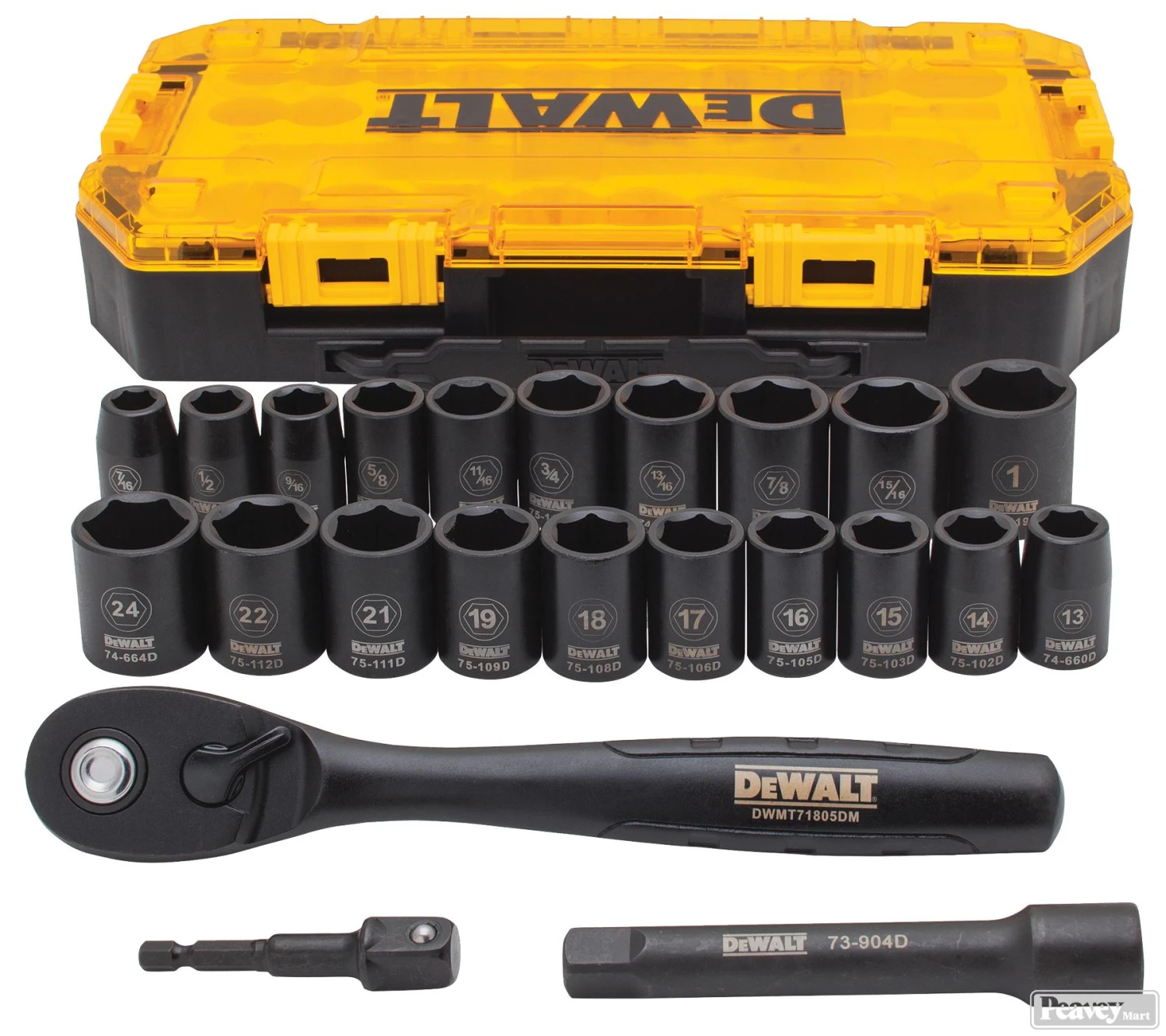 DeWalt® 1/2 In. Drive Combination Impact 23 Pc Socket Set 1 DeWalt® 1/2 In. Drive Combination Impact 23 Pc Socket Set