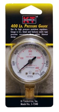 K-T PRESSURE GAUGE ACETYLENE 400 LB