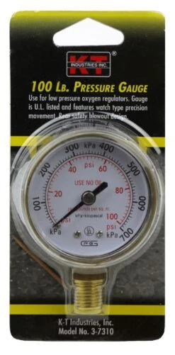 K-T PRESSURE GAUGE OXYGEN 100 LB