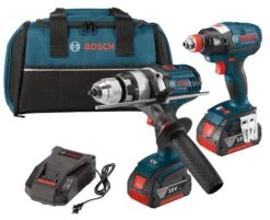 BOSCH 18V 2-TOOL COMBO KIT WITH EC BRUSHLESS 1/4 IN. AND 1/2 IN. SOCKET-READY IMPACT DRIVER AND BRUTE TOUGH™ 1/2 IN. HAMMER DRILL/DRIVER