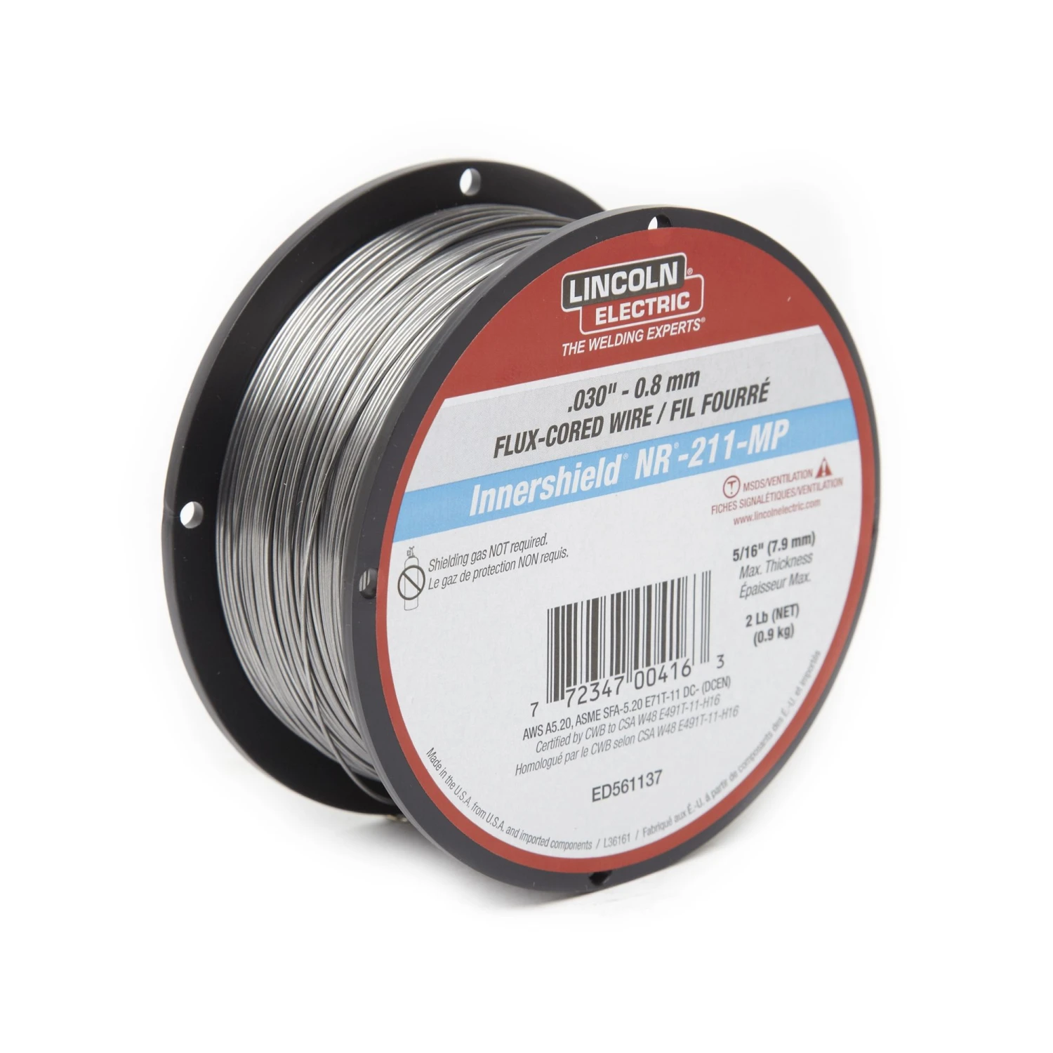 Lincoln Electric® NR211 Flux-cored Wire 0.030 In. - 2LB Spool 1 Lincoln Electric® NR211 Flux-cored Wire 0.030 In. - 2LB Spool