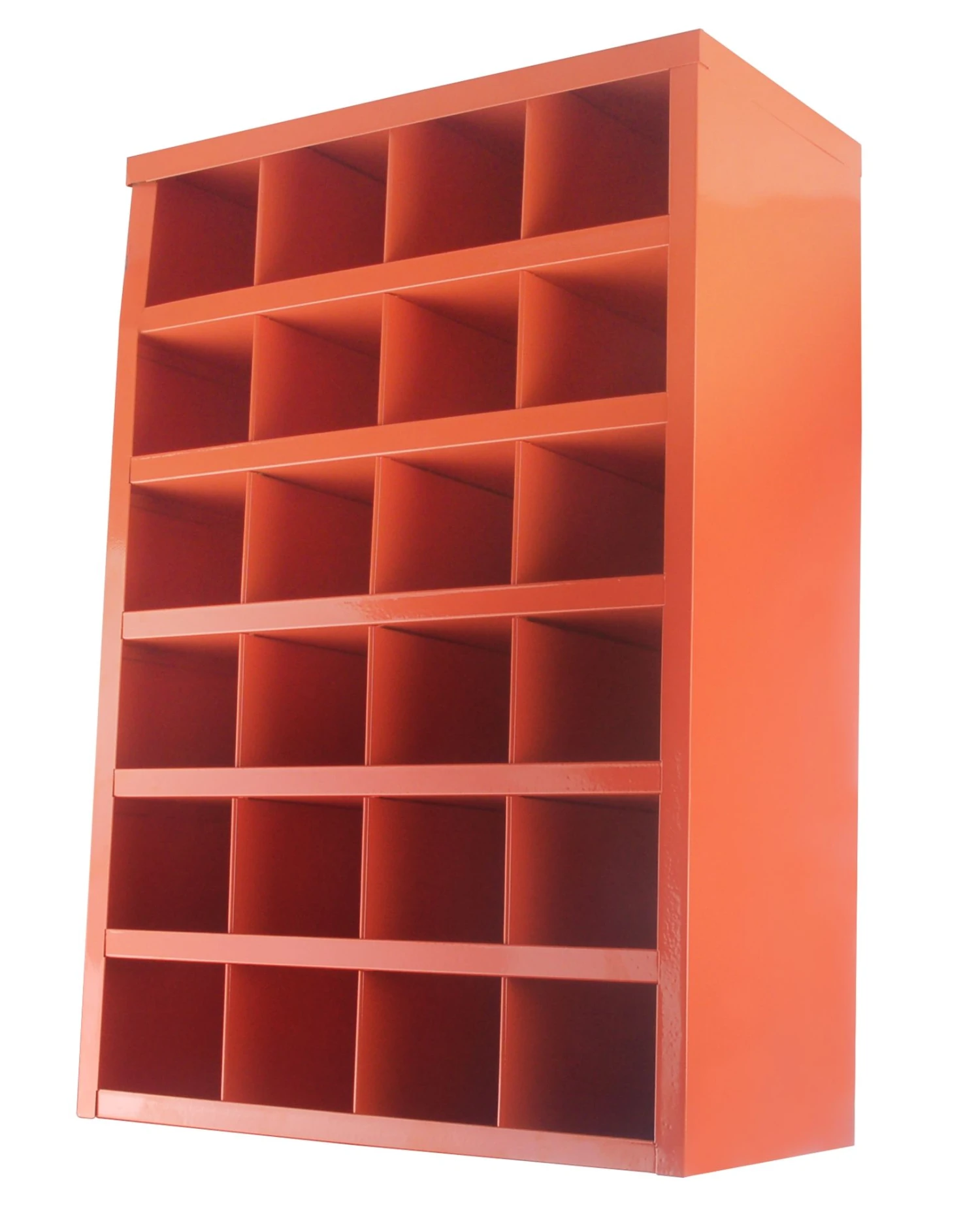 METAL ORANGE 24 SHELF BOLT BIN 1 METAL ORANGE 24 SHELF BOLT BIN